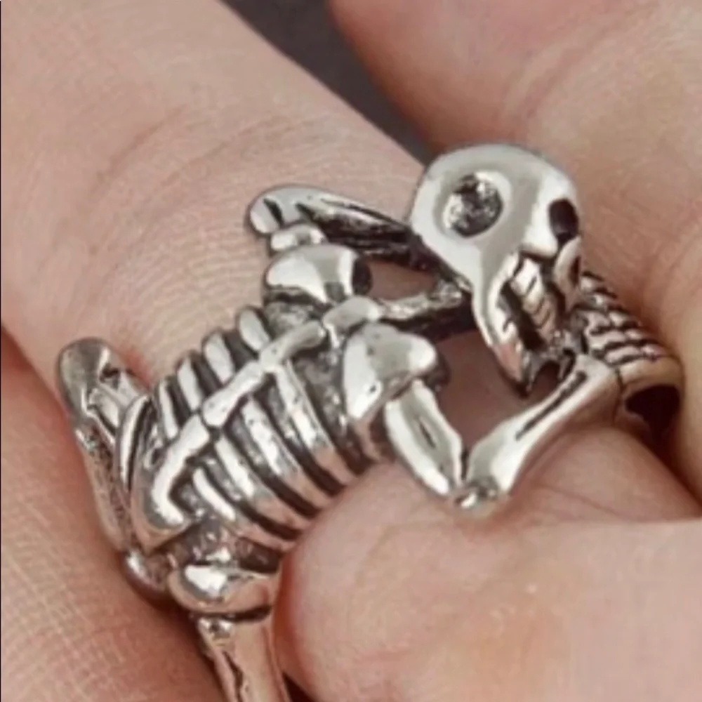 Silver Color Skull Open Ring Halloween